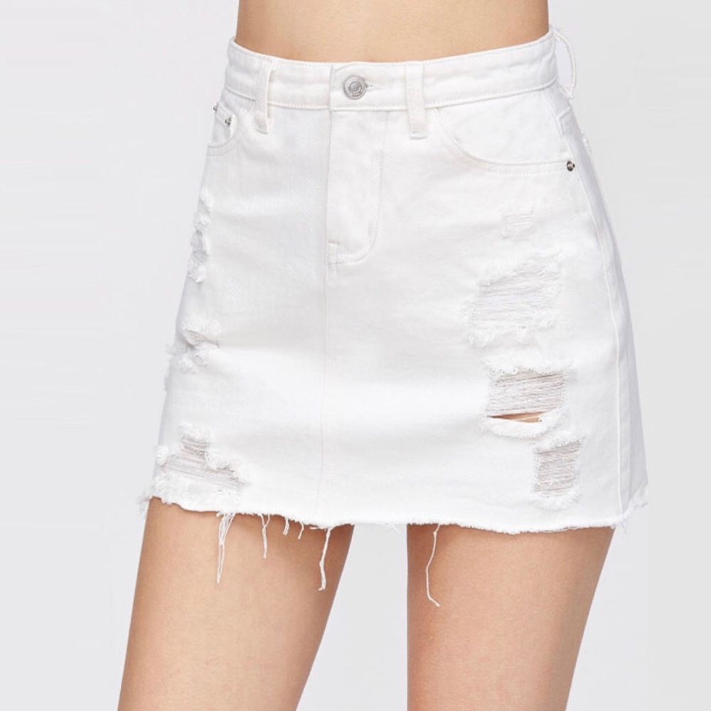 Aaron Distressed Denim Skirt
